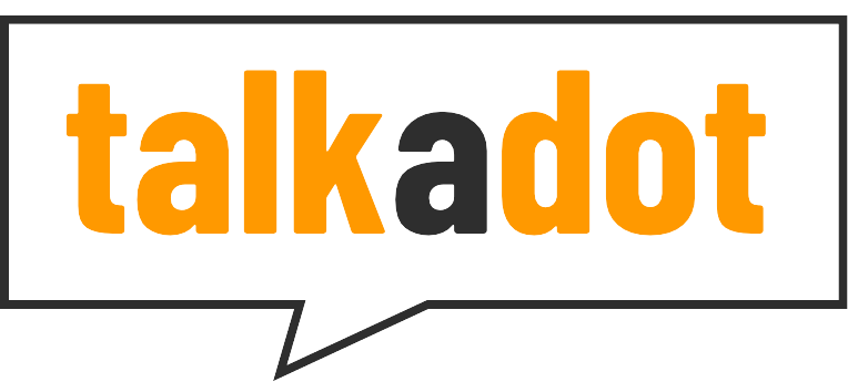 talkadot logo transparent and white bg